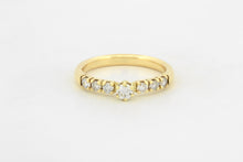 Afbeelding in Gallery-weergave laden, Ring alliance met zespootzetting en zeven diamanten, geelgoud