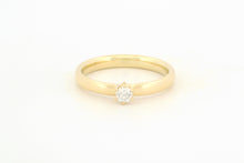 Afbeelding in Gallery-weergave laden, Ring met diamant in zespootzetting, geelgoud