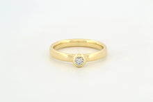 Afbeelding in Gallery-weergave laden, Ring met bolle zetting en diamant, geelgoud