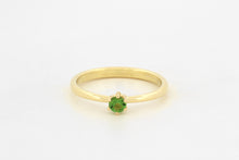 Afbeelding in Gallery-weergave laden, Ring toelopend met zespoot zetting en groene toermalijn, geelgoud