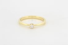 Afbeelding in Gallery-weergave laden, Ring toelopend met zespoot en diamant, geelgoud