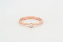 Afbeelding in Gallery-weergave laden, Ring toelopend met zespoot en diamant, roodgoud