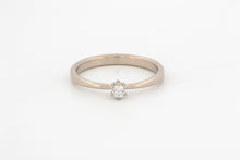 Afbeelding in Gallery-weergave laden, Ring toelopend met zespoot en diamant, witgoud