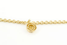 Afbeelding in Gallery-weergave laden, Armband van kleine ovale schakeltjes met roosje, geelgoud