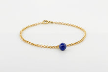 Afbeelding in Gallery-weergave laden, Armband van ronde schakeltjes met lapis, geelgoud