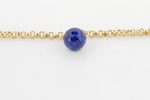 Afbeelding in Gallery-weergave laden, Armband van ronde schakeltjes met lapis, geelgoud