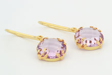 Afbeelding in Gallery-weergave laden, Oorhangers Takjes amethist, geelgoud