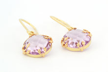 Afbeelding in Gallery-weergave laden, Oorhangers Takjes amethist, geelgoud