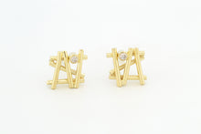 Afbeelding in Gallery-weergave laden, Oorstekers Mikado met diamant, geelgoud