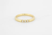 Afbeelding in Gallery-weergave laden, Ring alliance met 3 diamanten, geelgoud