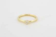 Afbeelding in Gallery-weergave laden, Ring met zespoot en diamant, geelgoud