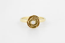 Afbeelding in Gallery-weergave laden, Ring Roos XL met diamant, geelgoud
