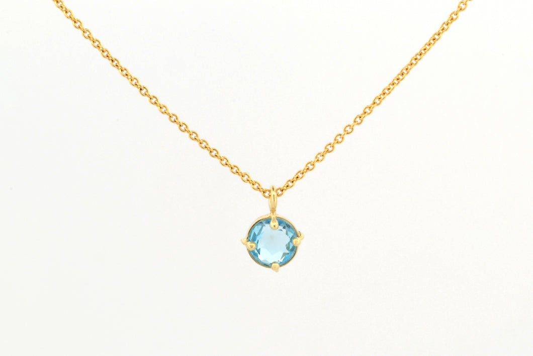 Collier Dubbelfacet topaas, geelgoud