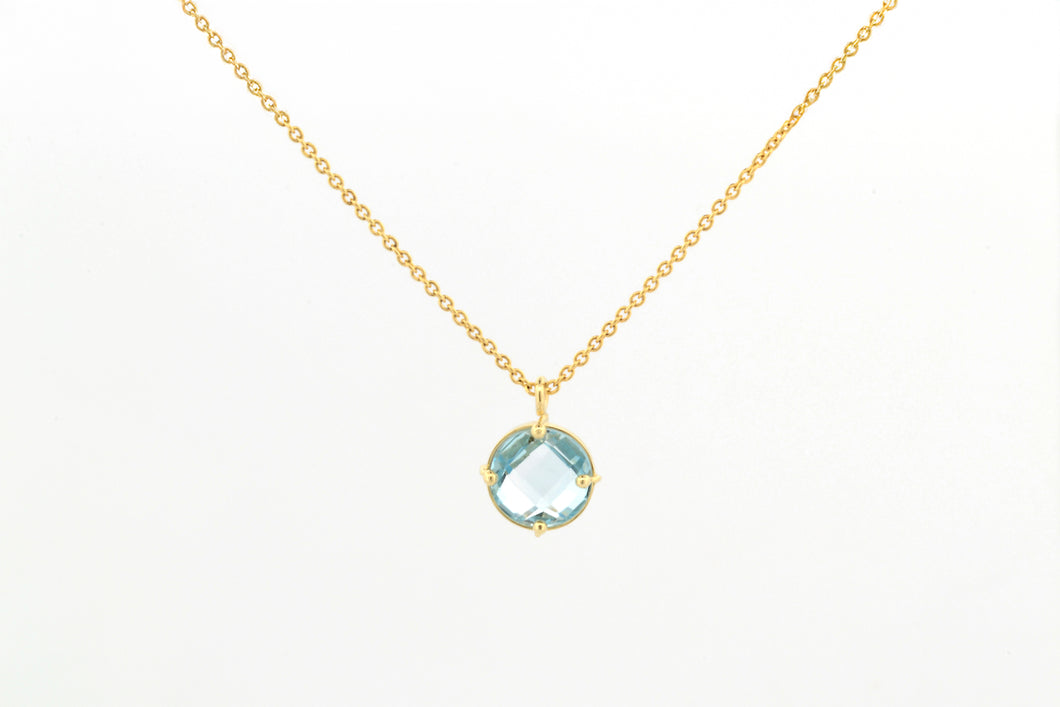 Collier Dubbelfacet topaas, geelgoud