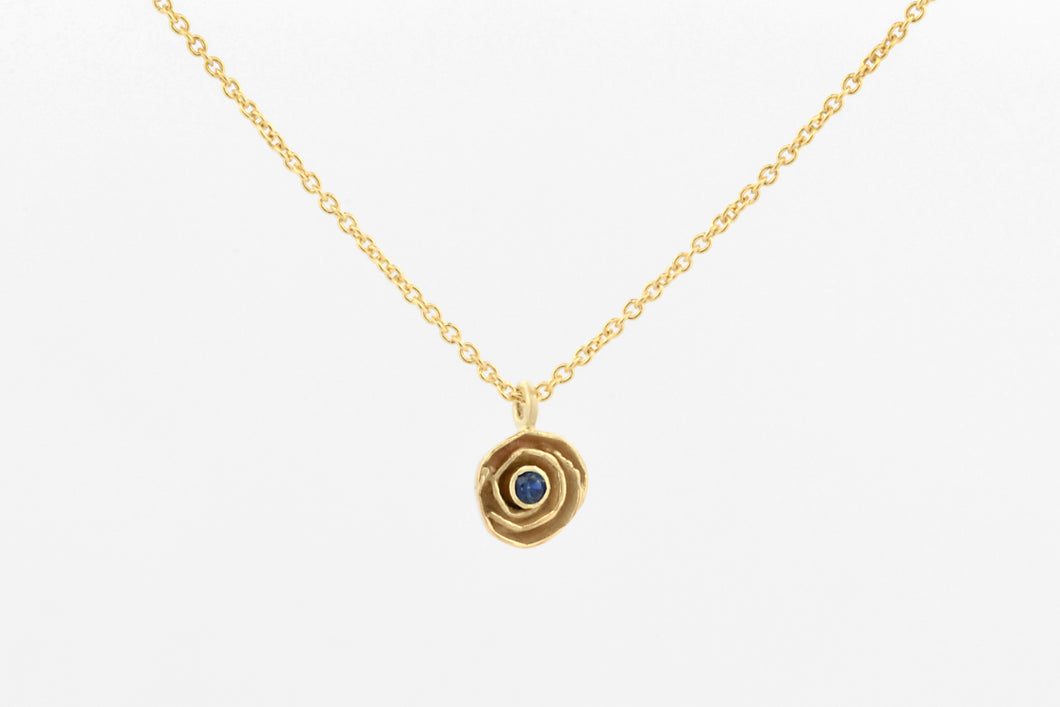 Collier Roosje met saffier, geelgoud