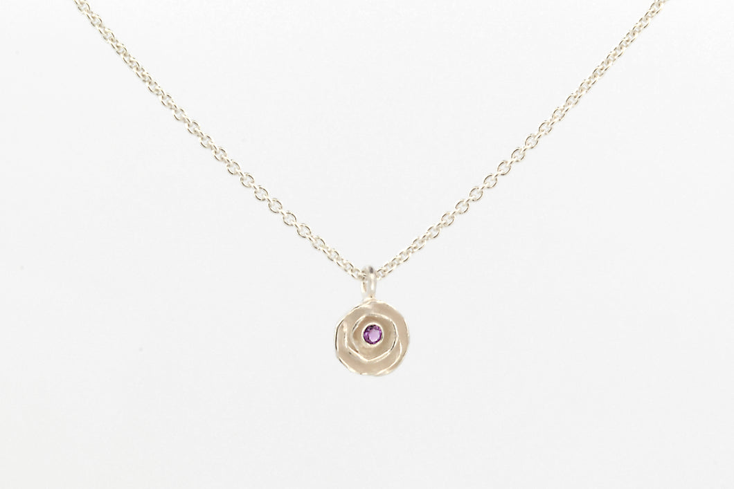 Collier Roosje met amethist, zilver