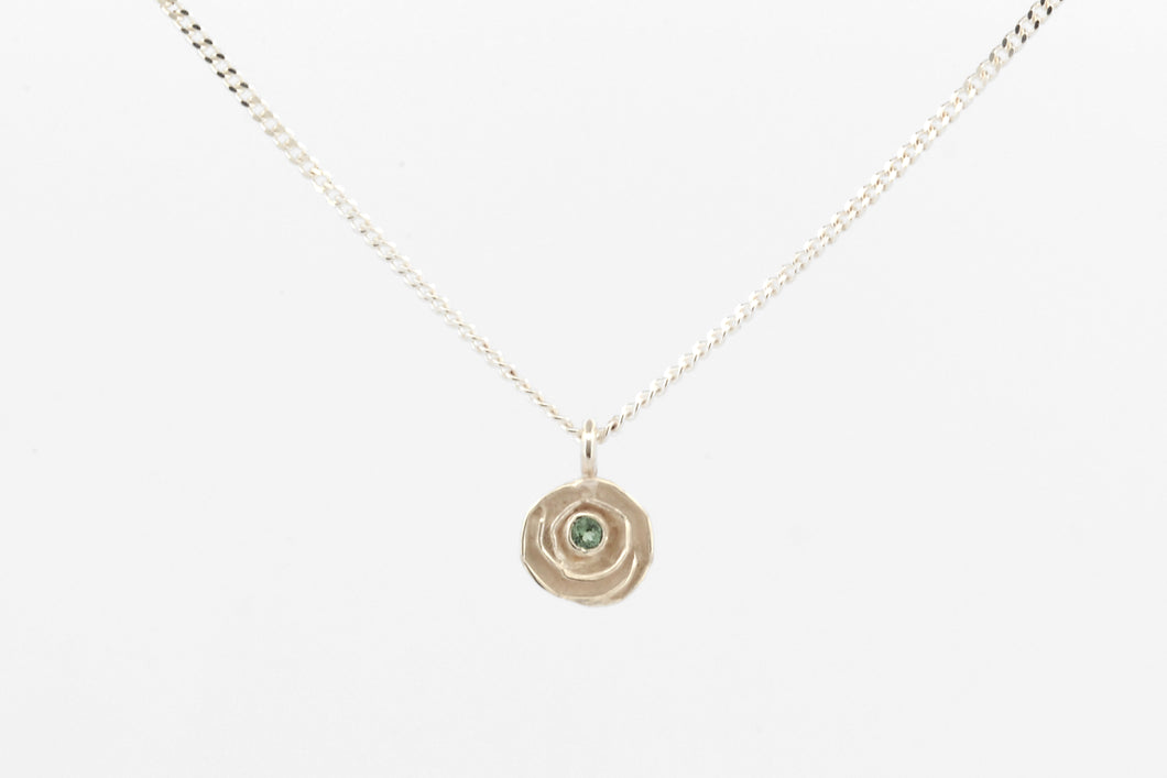 Collier Roosje met groene toermalijn, zilver