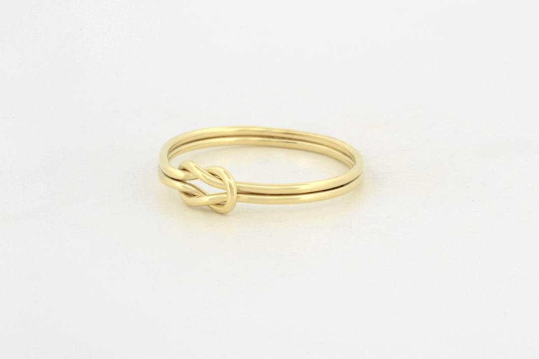 Ring met platte knoop, geelgoud