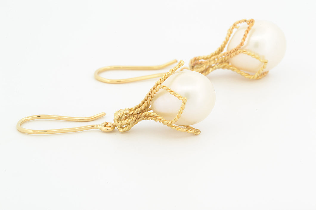 Oorhangers Kroontjes, geelgoud