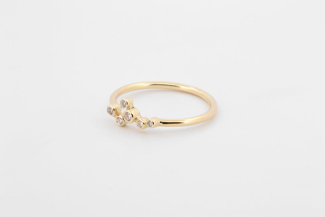 Ring met diamanten, geelgoud